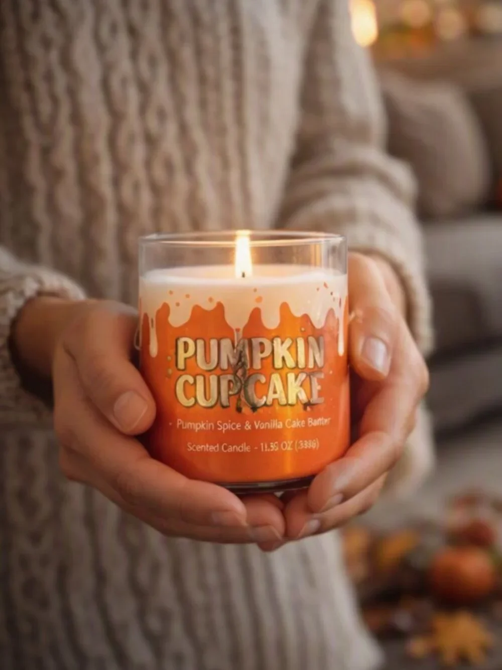 Pumpkin Cupcake Scented Candle • Fall Cozy • 13.5 oz